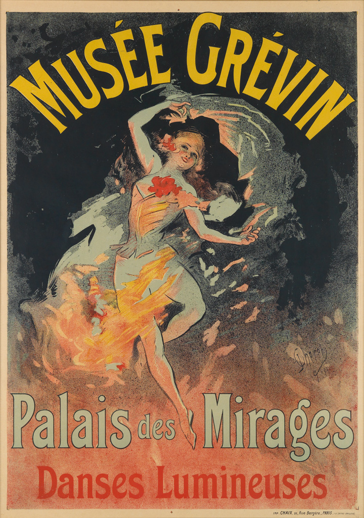 JULES CHÉRET (1836-1932). MUSÉE GRÉVIN / PALAIS DES MIRAGES. 1911. 47x33 inches, 121x84 cm. Chaix, Paris.